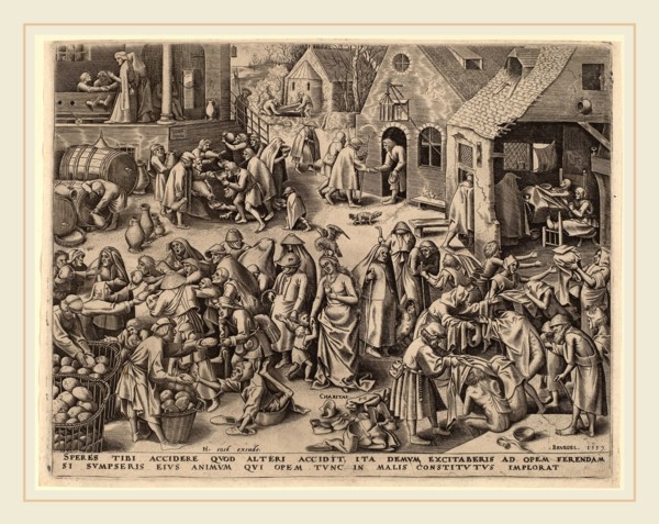 Attributed to Philip Galle after Pieter Bruegel the Elder (Flemish, 1537-1612), Charity, published