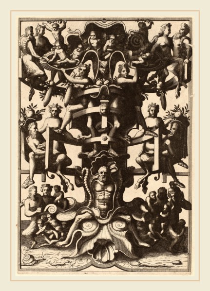 Cornelis Floris II (Flemish, 1514-1575), Grotesque, published 1557, engraving on laid paper