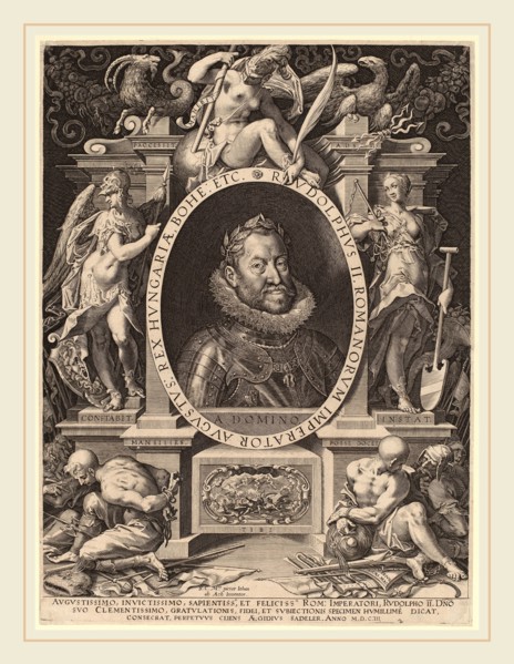 Aegidius Sadeler II after Hans von Aachen (Flemish, c. 1570-1629), Rudolph II, 1603, engraving on
