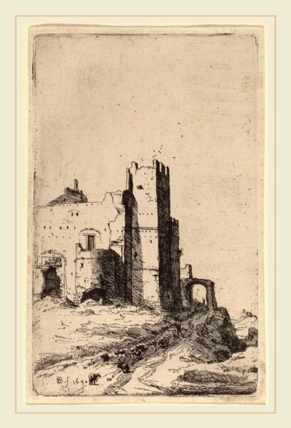 Bartholomeus Breenbergh (Dutch, probably 1599-1657), The Town of Leoni, near Frascati, 1640,