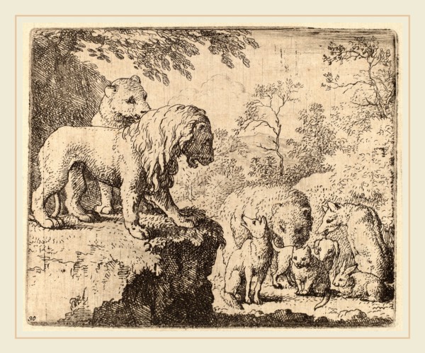 Allart van Everdingen (Dutch, 1621-1675), The Lion Pardons Reynard before the Other Animals,