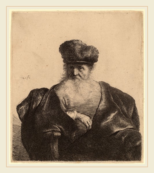 Rembrandt van Rijn (Dutch, 1606-1669), Old Man with Beard, Fur Cap, and Velvet Cloak, c. 1632,