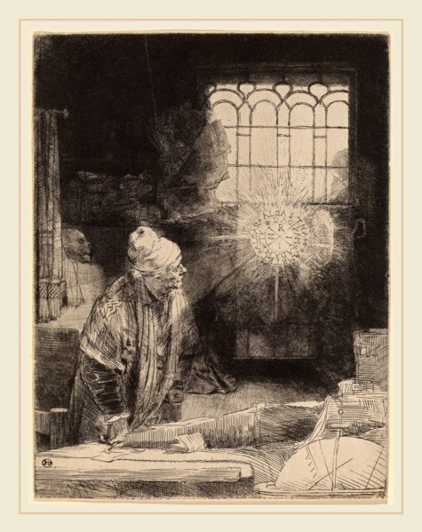 Rembrandt van Rijn (Dutch, 1606-1669), Faust, c. 1652, etching, drypoint and burin on a heavy white