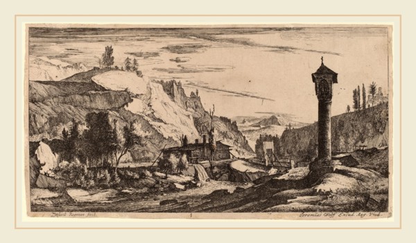 Roelant Roghman and Melchior KÃ¼sel (German, 1626-1683), The Column: pl.1, etching