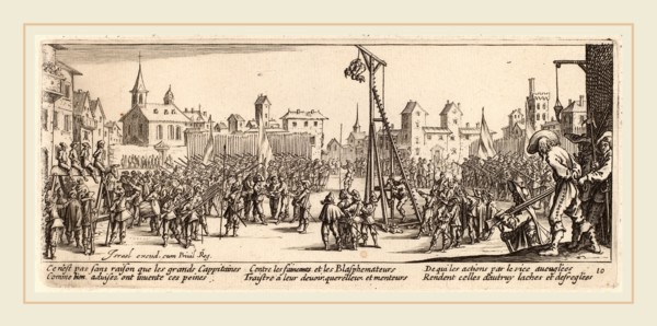 Gerrit van Schagen after Jacques Callot (Dutch, c. 1642-1690 or after), The Strappado, etching and
