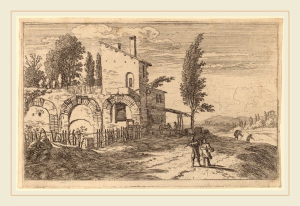Herman van Swanevelt (Dutch, c. 1600-1655), Inn in the Ruins of the Palace of the Emperors, etching