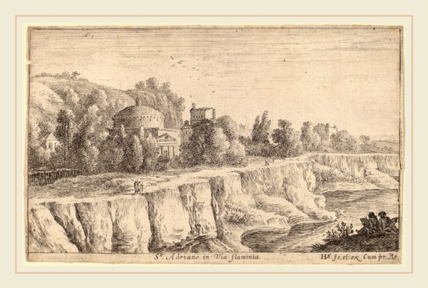 Herman van Swanevelt (Dutch, c. 1600-1655), Church of San Adrian on the Via Flaminia, etching