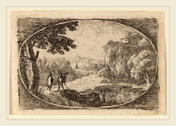 Herman van Swanevelt (Dutch, c. 1600-1655), The House on the Rock, etching