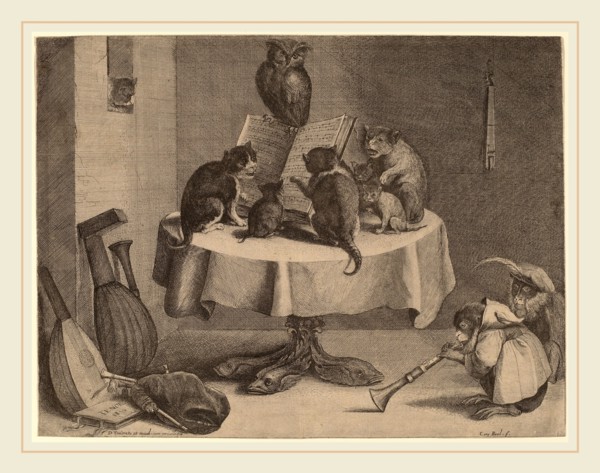 Coryn Boel after David Teniers the Younger (Flemish, 1620-1688), The Cat's Concert, engraving and
