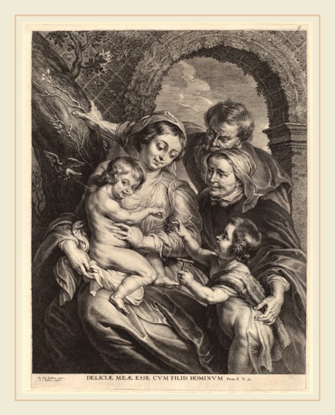 Schelte Adams Bolswert after Sir Peter Paul Rubens (Flemish, 1586-1659), The Holy Family with the