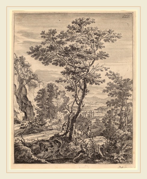 Jan Both (Dutch, 1615-1618-1652), The Large Tree, etching