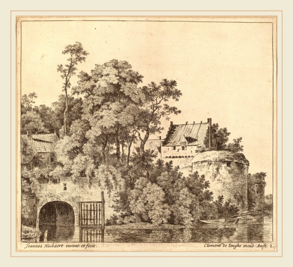Jan Hackaert (Dutch, probably 1628-probably 1699), Small Town (Town Gate at Gorkum?), etching