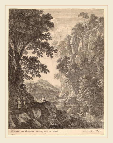 Herman van Swanevelt (Dutch, c. 1600-1655), The Large Cascade, etching