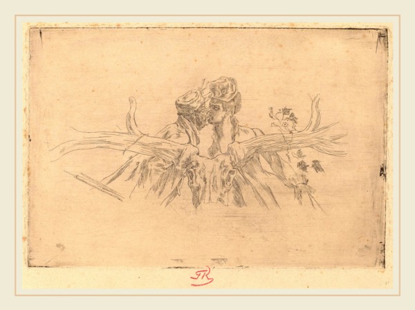 Félicien Rops (Belgian, 1833-1898), The Train of Maris (Le train de Maris), etching