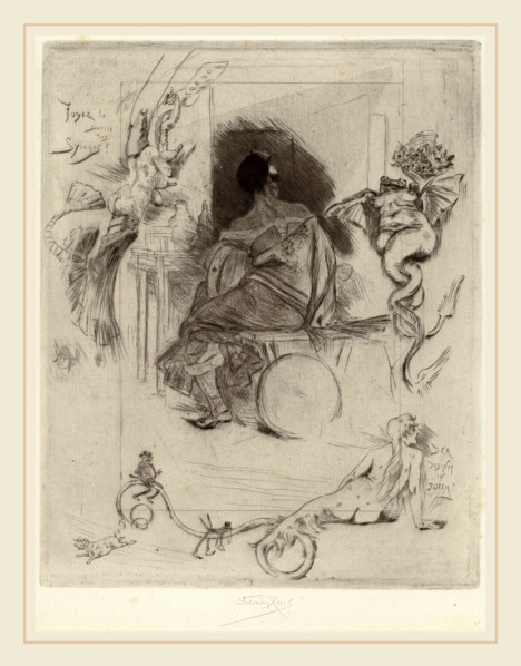 Félicien Rops (Belgian, 1833-1898), La DerniÃ¨re Maja, 1880, drypoint with etching and aquatint on