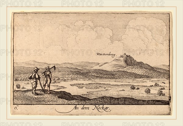 Wenceslaus Hollar (Bohemian, 1607-1677), On the Neckar, 1635, etching