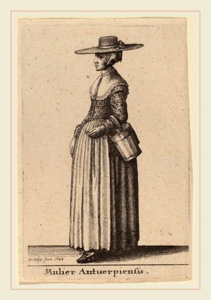 Wenceslaus Hollar (Bohemian, 1607-1677), Mulier Antuerpiensis, 1643, etching
