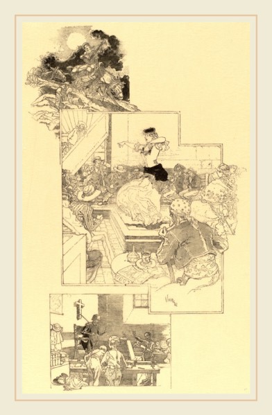 Daniel Vierge, On the Trail of Don Quixote, Spanish, 1851-1904, before 1896, wood engraving in