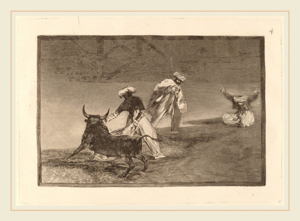 Francisco de Goya, Capean otro encerrado  (They Play Another with the Cape in an Enclosure),