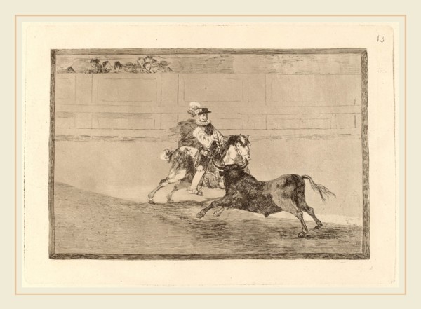 Francisco de Goya, Un caballero espanol en plaza quebrando rejoncillos sin auxilio de los chulos (A