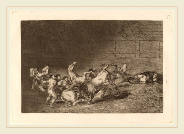 Francisco de Goya, Dos grupos de picadores arrollados  de seguida por un solo toro (Two Teams of