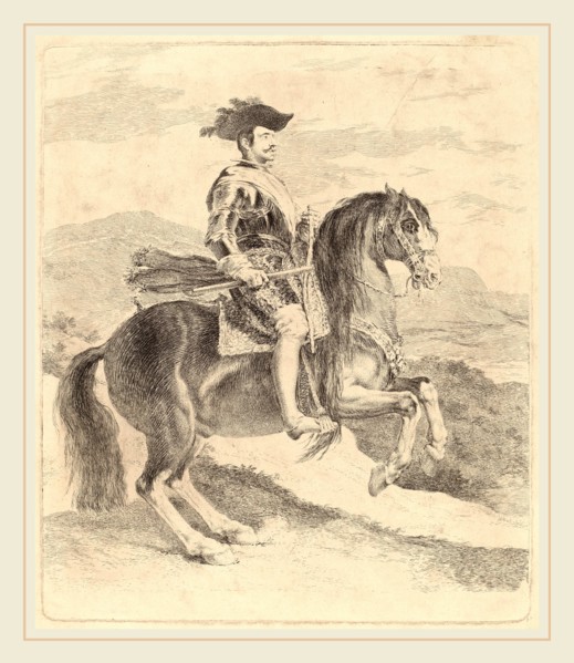 Francisco de Goya after Diego VelÃ¡zquez, Felipe IV, Spanish, 1746-1828, 1778, etching retouched in