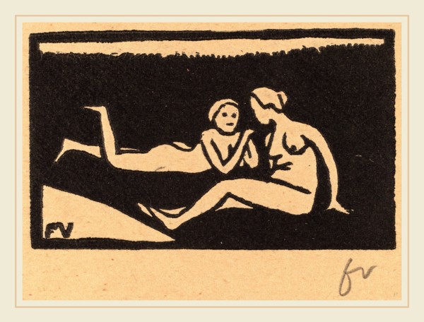 Félix Vallotton, Bathers on the Grass (Baigneuses étendues sur l'herbe), Swiss, 1865-1925, 1893,