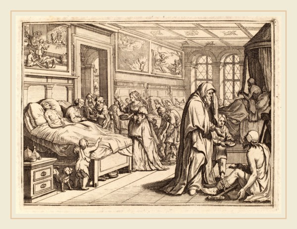 Conrad Meyer, Caring for the Ill, Swiss, 1618-1689, etching with engraving on laid paper