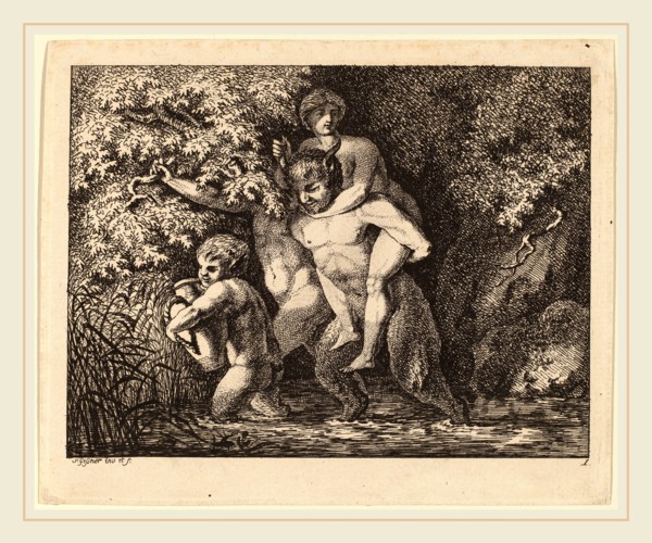 Salomon Gessner, Satyr Carrying a Nymph, Swiss, 1730-1788, 1769-1771, etching on laid paper