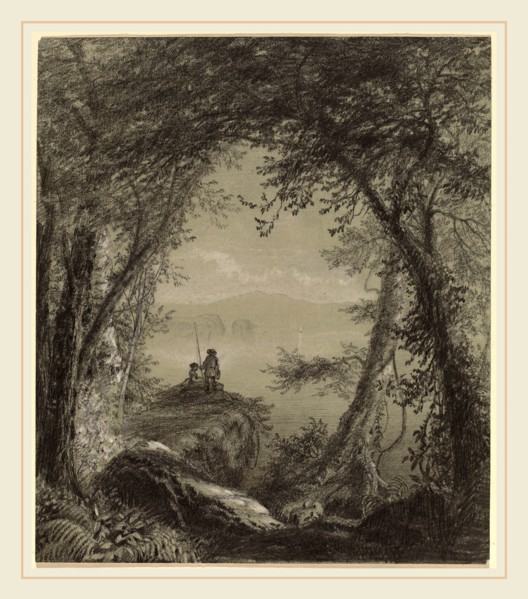 Richard William Hubbard, Lake George, American, 1816-1888, c. 1850-1869, graphite touched with