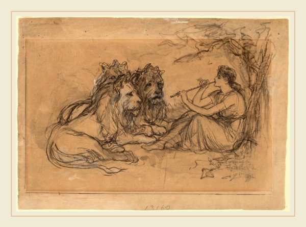 Frederick Stuart Church, Idyll, American, 1842-1924, 1886, graphite with gray wash and white