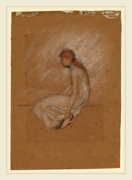 James McNeill Whistler, Seated Woman with Red Hair, American, 1834-1903, 1870-1873, pastel and