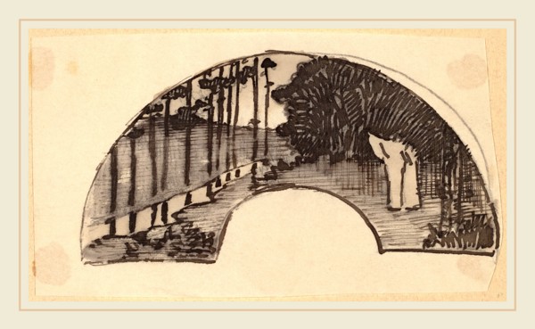Charles Sprague Pearce, Study for an Archway, American, 1851-1914, 1890-1897, pen and brown ink
