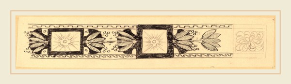 Charles Sprague Pearce, Study for a Border Design, American, 1851-1914, 1890-1897, pen and black