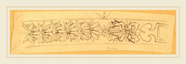 Charles Sprague Pearce, Study for a Border Design, American, 1851-1914, 1890-1897, graphite on gray