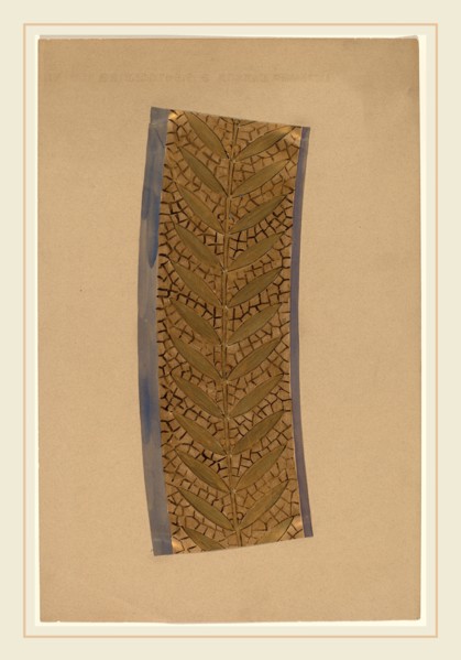 Charles Sprague Pearce, Study for a Border Design, American, 1851-1914, 1890-1897, gold paint, pen