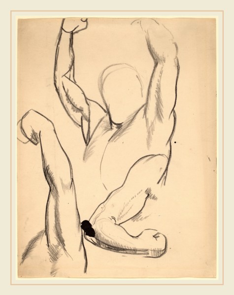George Bellows, Arms of a Boxer, American, 1882-1925, 1916, black chalk on wove paper