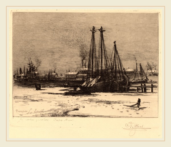 Prosper Louis Senat, Winter Quarters-Cape Ann, American, 1852-1925, 1886, etching in black on