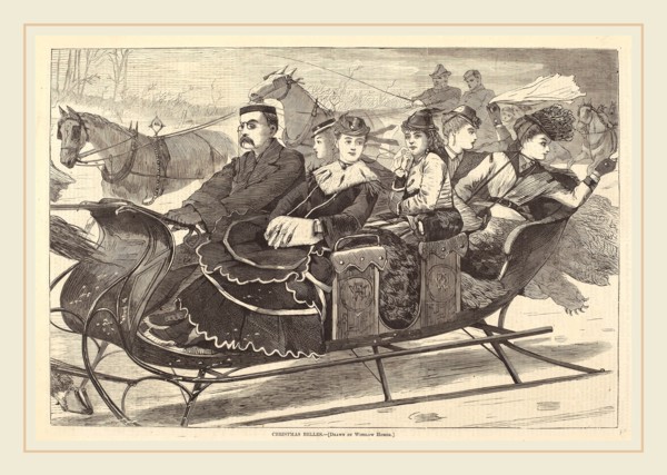 after Winslow Homer, Christmas Belles, published 1869, wood engraving