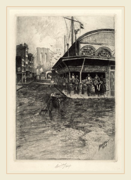 Charles Frederick William Mielatz, Catherine Market, American, 1864-1919, 1903-1907, etching and