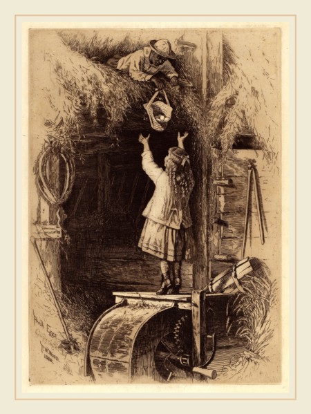 Thomas Waterman Wood, Fresh Eggs, American, 1823-1903, 1882, etching