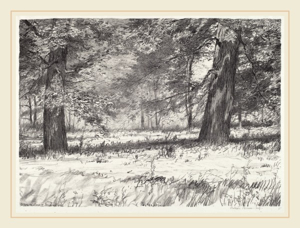 Bolton Brown, Two Maples, American, 1865-1936, 1920, lithograph