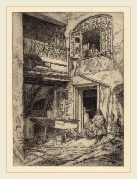 Charles Henry White, An Old Courtyard (New Orleans), American, born Canada, 1878-1918, 1906,