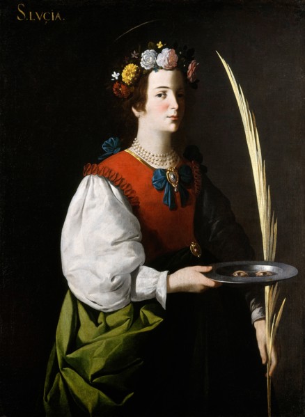 Francisco de ZurbarÃ¡n, Saint Lucy, Spanish, 1598-1664, c. 1625-1630, oil on canvas