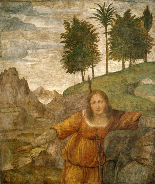 Bernardino Luini, Procris Pierced by Cephalus' Javelin, Italian, c. 1480-1532, c. 1520-1522, fresco