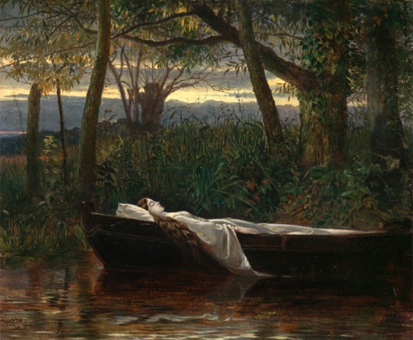 The Lady of Shalott Signed and dated in black paint, lower left: "18 WC[in monogram] 62", Walter