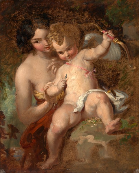 Cupid Armed Venus and Cupid, William Hilton, 1786-1839, Formerly attributed to William Etty,