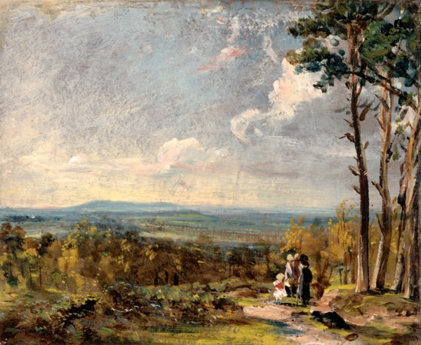 Hampstead Heath, London,  Looking Towards Harrow A View on Hampstead Heath with Figures in the