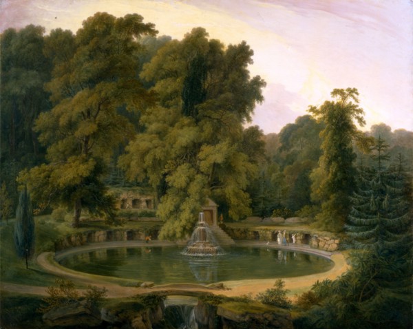 Temple, Fountain and Cave in Sezincote Park A View of the Temple, Fountain, and Cave at Sezincote