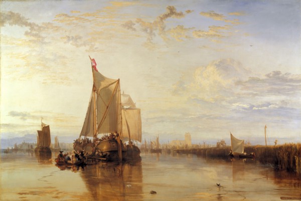 Dort or Dordrecht: The Dort packet-boat from Rotterdam, The Netherlands becalmed Inscribed, lower